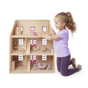 Multi-Level Solid Wood Dollhouse