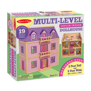 Multi-Level Solid Wood Dollhouse