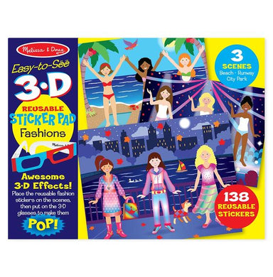 Easy-to-See 3-D Reusable Sticker Pad - Fashions
