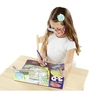Easy-to-See 3-D Kids' Coloring Pad - Princesses, Fairies, Horses, and More