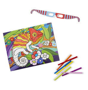 Easy-to-see 3-D coloring pad! - Animals