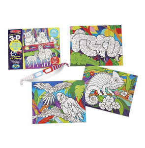 Easy-to-see 3-D coloring pad! - Animals